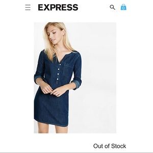 Express Dark Denim Popover Shirt Dress